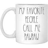 PTDShops Pawpaw - My Favorite People Call Me Pawpaw Coffee Mug, Pawpaw Rae Dunn Inspired, Rae Dunn Style, Birthday - Merry Christmas - Father's Day, Pawpaw Coffee Cup 11oz, White