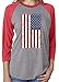 SoRock Unisex USA American Distressed Flag 3/4 Sleeve Tri Blend Tshirt Medium Red