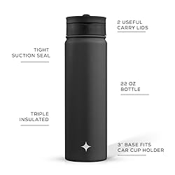 JoyJolt Triple Insulated Water Bottle with Straw
