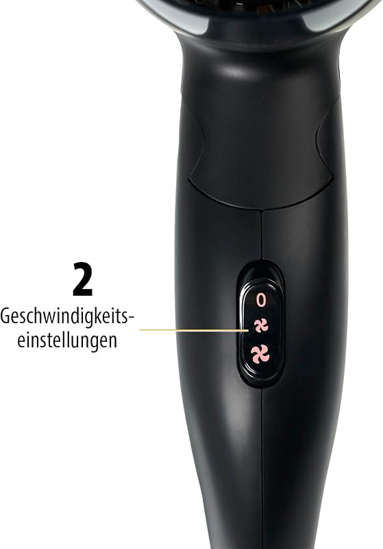 Reisefön – Klapphandgriff – Kompakte Größe - Starke Leistung von 1200 Watt – Schwarz – HD-2460