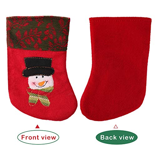 PartyBus 7.5 Inch Mini Christmas Stockings 12 Pack, 3D Small Embroidered Felt Xmas Tree Decorations Bulk, Gift Card Holders Cash Bags Holiday Treats for Family Coworkers Neighbors Kids Dogs Cats