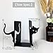 Black Cat Book Ends - Decorative Bookend for Shelves,Book Holder for Desktop, Cute Animal Decor for Home & Office, Gift for Cat Lovers L15.7(A Set) x D5 x H 7