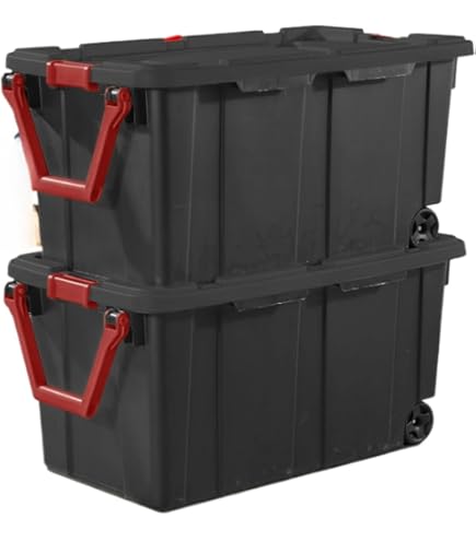 Amazon.com - Set of 2 Black 40 Gallon Industrial Tote Plastic Bins