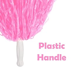 Hooshing 12PCS Pink Pom Poms Cheerleading Plastic