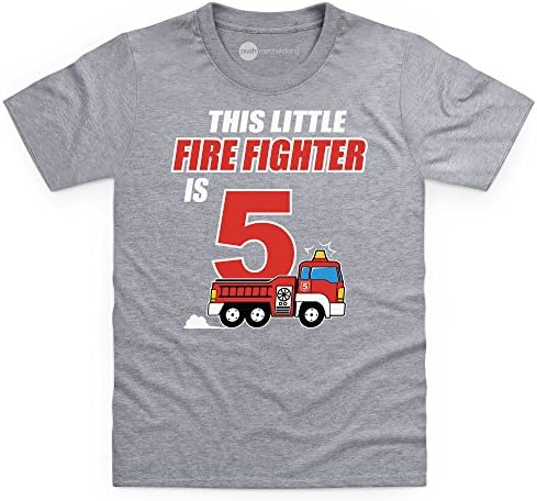 5th Birthday Firefighter T-Shirt Fireman 5 Years Kid's T Shirt, Kid's