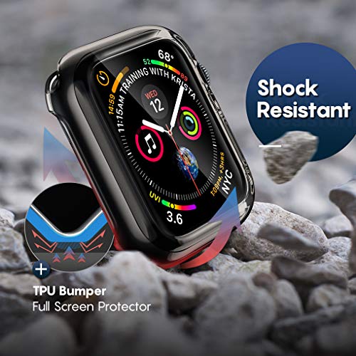 Penom Case for Apple Watch Screen Protector Series 5 Series 4 44mm, Ultra Thin iWatch 44mm Screen Protector with Full Protection TPU Cover Upgrade