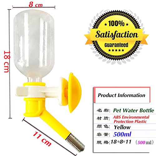 JTHM No Drip Leak Proof Small Animal Water Dispenser, Best Water Bottle Suitable for Puppy