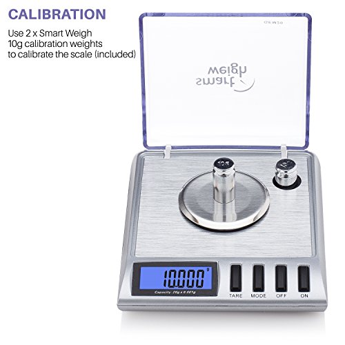Smart Weigh GEM20 High Precision Digital Milligram Scale 20 x 0.001g Reloading, Jewelry and Gems Scale - Thumbnail 4