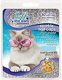 Feline Soft Claw Nail Caps, Medium, Gold Sparkle