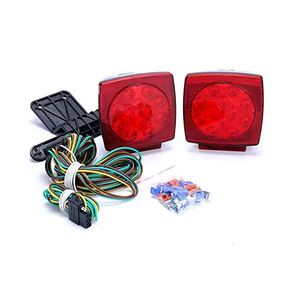 Amarine-made-Boat-Marine-Pair-LED-Square-Light-Kit-Trailer-Under-80-Tail-Stop-Brake