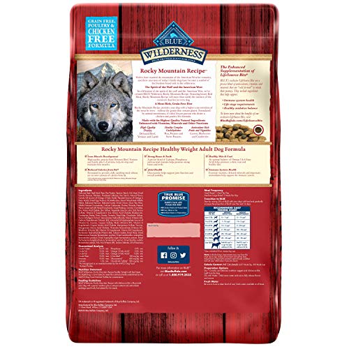 Blue Buffalo Wilderness Rocky Mountain Recipe High Protein, Natural Adult Healthy Weight Dry Dog