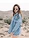 Womens Fashion Juniors Long Sleeve Loose Cowboy BF Denim Jacket Coat With Pockets
