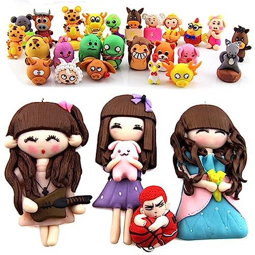Vindany 36 Colors Polymer Clay Modeling Clay Kit Soft Non-Toxic Baking Soda DIY with Tools and Storage Box Christmas for Kids