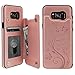 Vaburs S8 Plus Case Wallet with Card Holder, Embossed Butterfly Premium PU Leather Double Magnetic Buttons Flip Shockproof Protective Case Cover for Samsung Galaxy S8 Plus (Rose Gold)