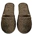 Arus Women's Turkish Terry Cotton Cloth Spa Slippers One Size Fits Most, Chestnut Brown with Black Sole, One Size, Chestnut Brown with Black Sole