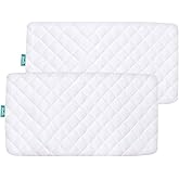 Waterproof Bamboo Bassinet Mattress Cover Compatible with Chicco LullaGo Portable Bassinet, Ultra Soft Surface, 2 Pack, Breathable and Easy Care