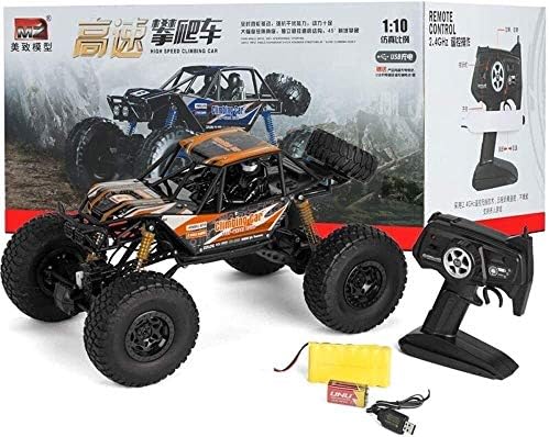 Fanpian トラック4wdは リモートコントロールカーオフロードレース車2 4g Rc玩具セミザ Ledライト車クローラtruckhighスピードを登る1時10アブソーバ強力なバッテリー積極的なドリフト スタント Color Orange Kantoorberge Be