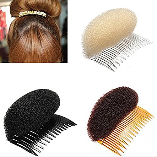 Polytree 3pcs Women's Hair Styler Volume Bouffant Beehive Shaper Bumpits Bump Foam on Clear Comb