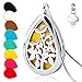 TT-Star Teardrop Aromatherapy Essential Oil Diffuser Necklace Locket Pendant with 8 Refill Pads(Silver)