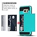 Galaxy S7 Edge Case, Anuck Slidable ID Card Slot Holder Galaxy S7 Edge Wallet Case [Credit Cards Pocket][Hard Shell] Shockproof Armor Rubber Bumper Case Cover for Samsung Galaxy S7 Edge - Light Blue