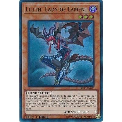 lilith lady of lament yugioh card Lilith, SR06-EN000 Ultra Rare 1st Edition Near M your opponent randomly picks 1 for you to Set to your field Lilith, Lady of Lament -