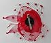 Coolwife Womens Fascinator Veil Flower Cocktail Tea Party Headwear (Red)