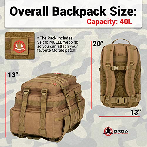 Orca Tactical Military Backpack Large Military Grade Backpack Army