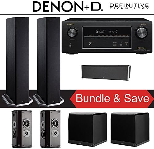 Definitive Technology BP9020 5.2-Ch High Performance Home Theater System with Denon AVR-X3400H 7.2-Channel 4K Network A/V Receiver
