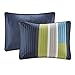 Comfort Spaces Quilt Set Trendy Casual Fun, Vibrant Color Design, Hypoallergenic All Season, Lightweight Coverlet Bedspread Cozy Kids Bedding & Sham Full/Queen Pierre Navy/Blue 3 Piece