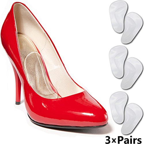 Gel Arch Support Shoe Inserts - Insoles to Reduce Your Foot and Heel Pain. Wear in High Heels helps Flat Feet