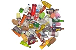 Maogear 40PCS/50PCS Miniature Mini Beer Drinks Decoration Dollhouse Beer Glass Mixed Wine Resin Sets Simulation Instant Model