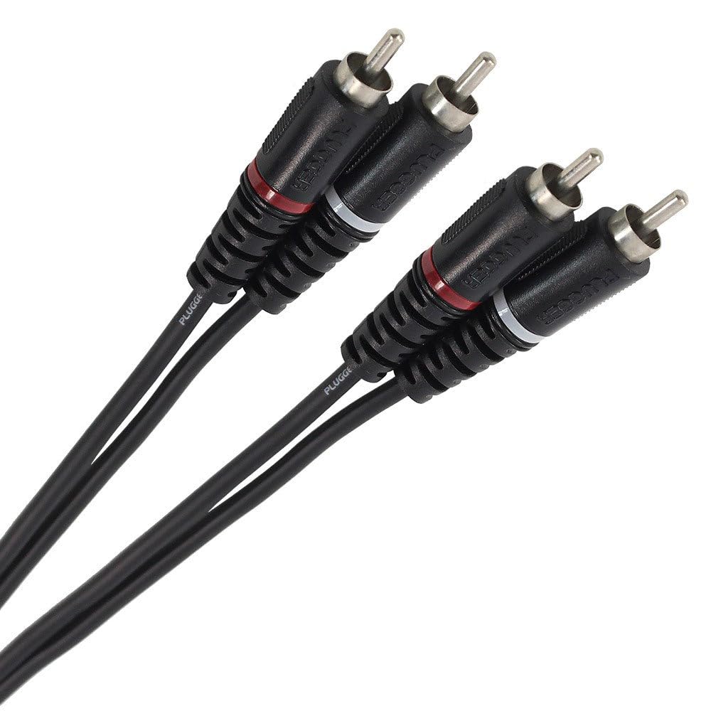 Plugger Strap RCA Cable Male/Male 3m, Black