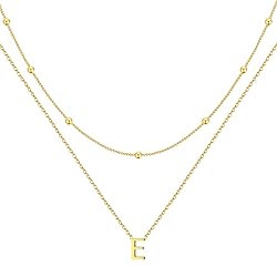 Poxtex Layered Initial Choker Necklaces for
