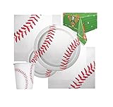 Baseball Themed Birthday Deluxe Party Pack Serves 16 Plates Cups Napkins & Tablecloth