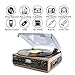 Looptone 6-in-1 Record Player with Built in Speakers, 3 Speed Wooden Turntable Cassette Player, FM AM Radio, USB SD MMC Player,Recording Vinyl to MP3thumb 1
