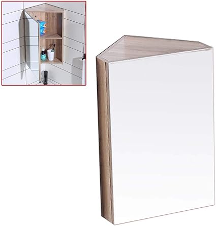 Armarios con espejo de Esquina de Pared Mueble de baño Espejo triángulo