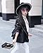 Girls Leather Coat Dress Outwear Windbreaker Kids Toddler Black 9T 10T Twins Dream