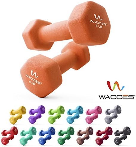 Wacces Neoprene Dipped Coated Set of 2 Dumbbells Hand Weights Sets Non Slip Grip