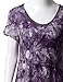TWINTH Printed Tunic Plus Size Tie Dye Short Sleeve Handkerchief Hem Loose Fit Top Plum 2XL