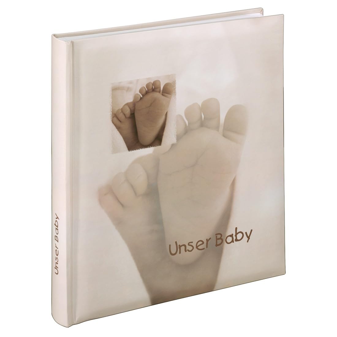 Hama "Baby" Feel Bookbound Album with 60 White Pages and Text on Two Pages, Sand, 29 x 32 cm