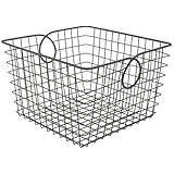 Canasta de alambre grande Spectrum Diversified Teardrop, bolsa de acero versátil para almacenamiento y organización, cubo de almacenamiento en forma de cubo para organización del hogar, gris industrial