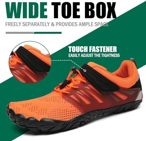 Barefoot Shoes Uomo Donna Scarpe Barefoot Minimaliste Scarpe a Piedi Nudi Antiscivolo Scarpe Trail Running Leggere Scarpe Dita Zucca,Gr.44