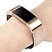 Wearlizer Compatible for with Leather Fitbit Charge 2 Bands Special Edition Lavender Rose Gold Buckle Replacement Charge 2 hr Band Straps Accessories Small Large Women Nubuck-Brown