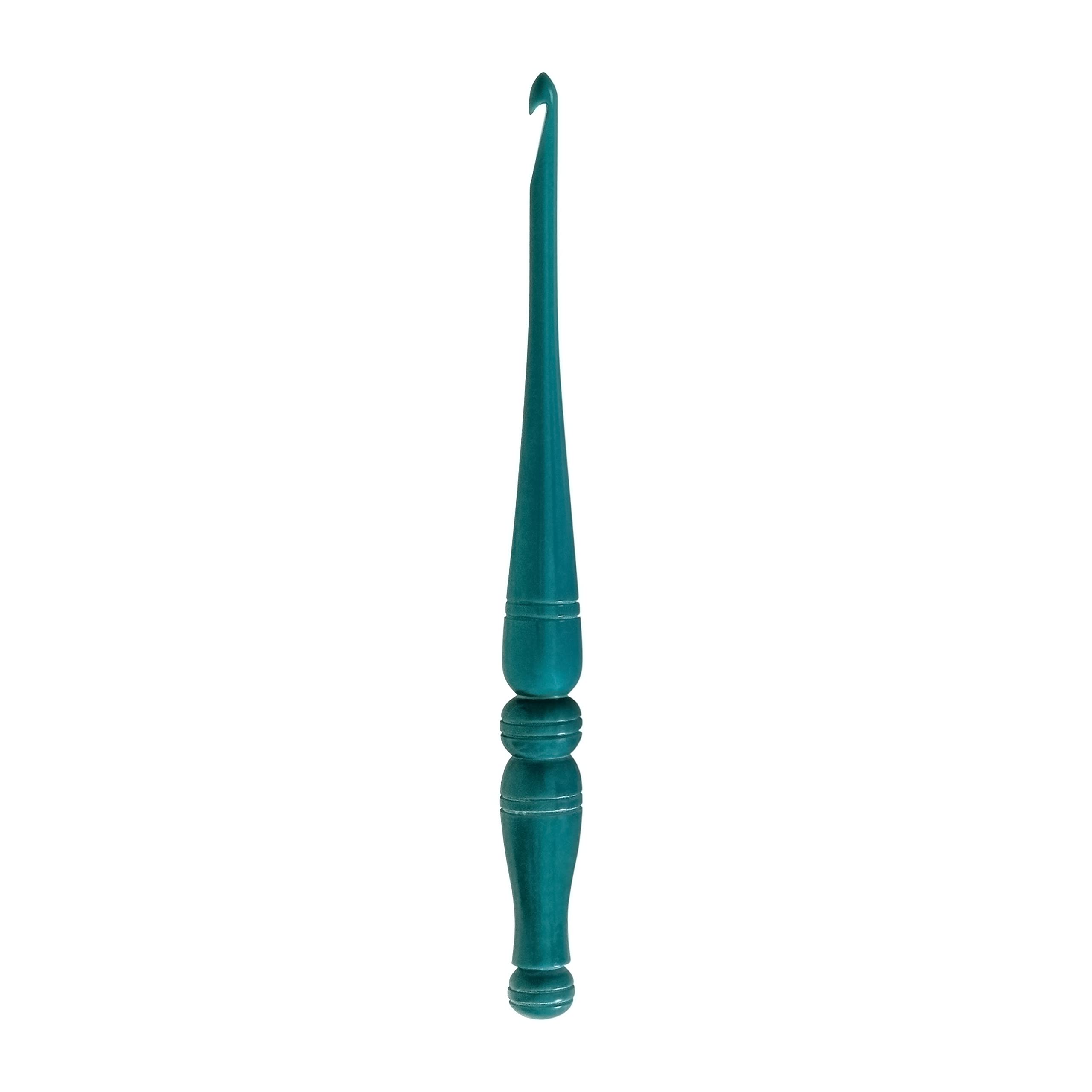 cms ommi Ergonomic Handle Crochet Hooks | Handcrafted Crochet Hook | Knitting Needle, Craft Yarn Weave | Best Gift! (Turquoise, 6.5 mm)