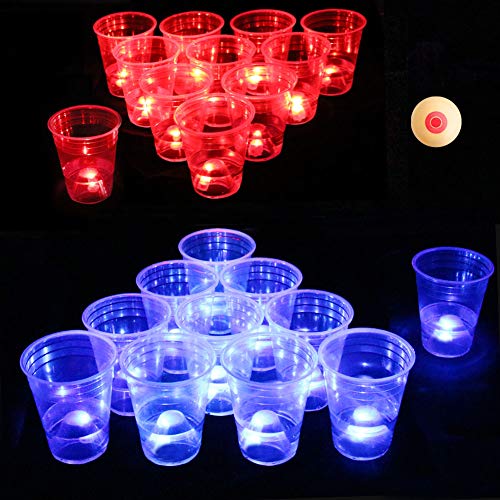 Six Senses Media The Dark Beer Pong Set,Beer Pong Party Cup Set, LED Beer Pong Cups and Novelty Pong Balls,22 Set - Thumbnail 6