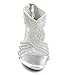 V-Luxury Delicacy Womens Angel-37A Open Toe Med Heel Wedding Dress Sandal Shoes,Silver,8.5