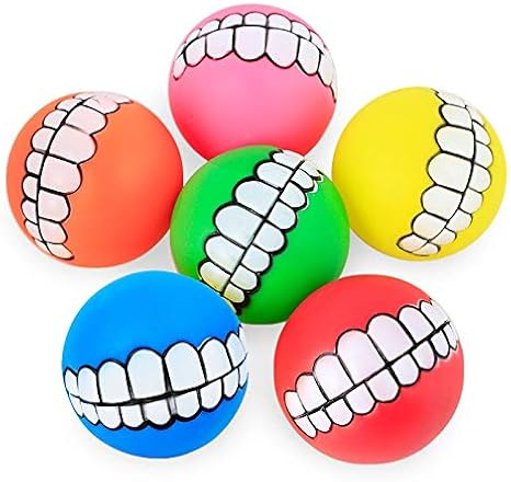 smiley teeth dog ball