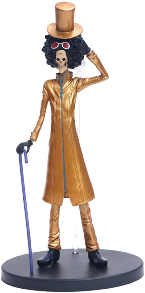 GBaoY Anime One Piece Figure, Gold Brook Franky Usopp Robin Nami Luffy Figure Statue Action Collectible PVC Figurine Cartoon Toys for Anime Manga Fans Home Office Decor(Brook)