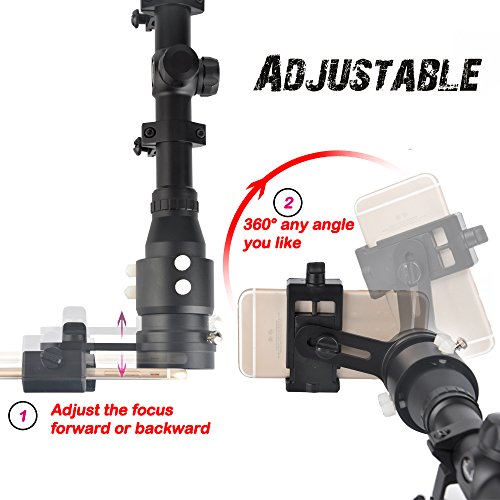 Landove Rifle Scope Smartphone Mounting System Smart Shoot Scope Mount Adapter for Gun Scope Airgun Scope Display Record The Hunt Via The Phone - Advanced Glass Magnification System Adapter