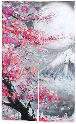 Amazon Clarai クーラーのれん 70x150cm 桜 富士山 カーテン 半遮光 おしゃれ 業務用のれん のれん アニメ のれん ぶた のれん オンライン通販